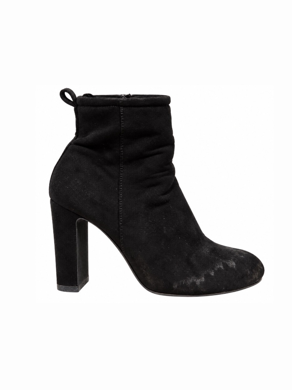 F21 Black Suede High Heel Ankle Boots | Size 5.5